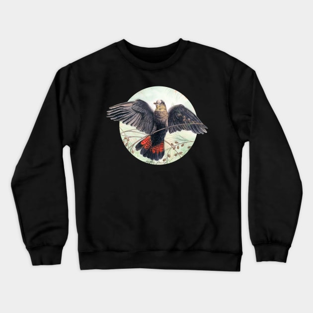 Glossy Black Cockatoo art by Nadya Neklioudova Crewneck Sweatshirt by nadyawildlife